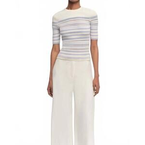 NEW SIMKHAI elena short-sleeve top in french blue